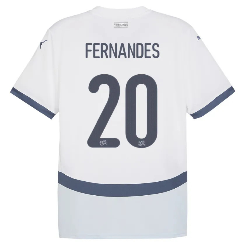 Danxen Kinder Schweiz Edimilson Fernandes #20 Weiß Auswärtstrikot Trikot 24-26 T-Shirt Schweiz