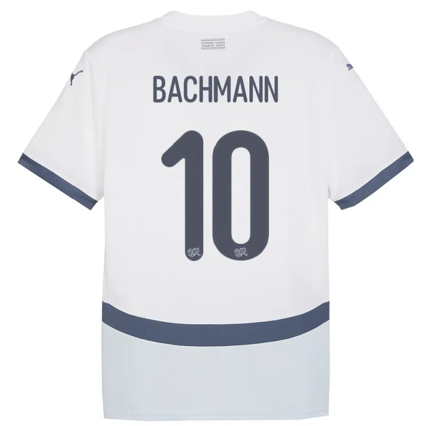 Danxen Kinder Schweiz Ramona Bachmann #10 Weiß Auswärtstrikot Trikot 24-26 T-Shirt Schweiz
