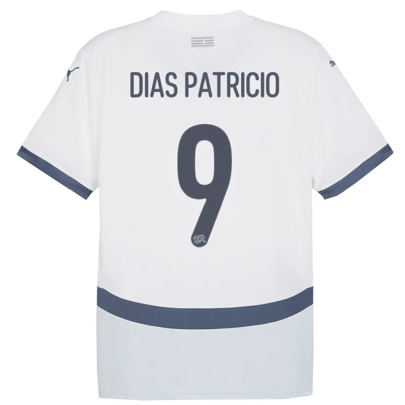 Danxen Kinder Schweiz Alexandre Dias Patricio #9 Weiß Auswärtstrikot Trikot 24-26 T-Shirt Schweiz