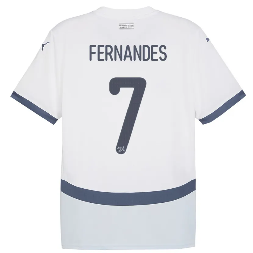 Danxen Kinder Schweiz Ruben Fernandes #7 Weiß Auswärtstrikot Trikot 24-26 T-Shirt Schweiz