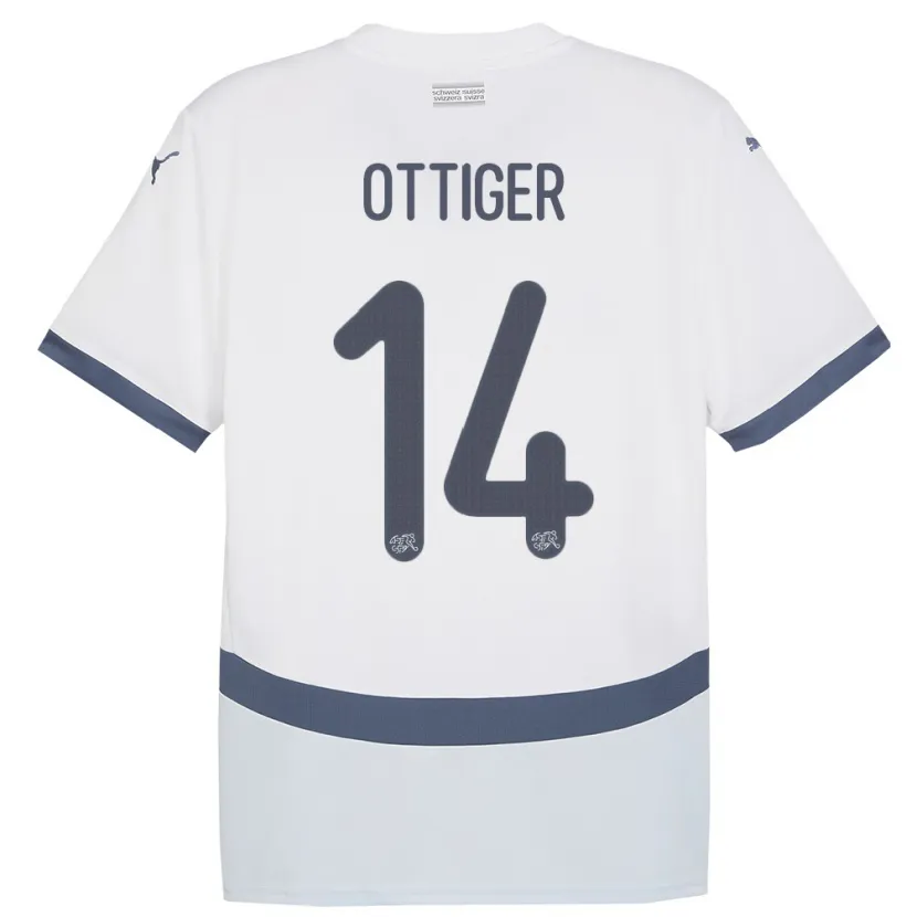Danxen Kinder Schweiz Severin Ottiger #14 Weiß Auswärtstrikot Trikot 24-26 T-Shirt Schweiz