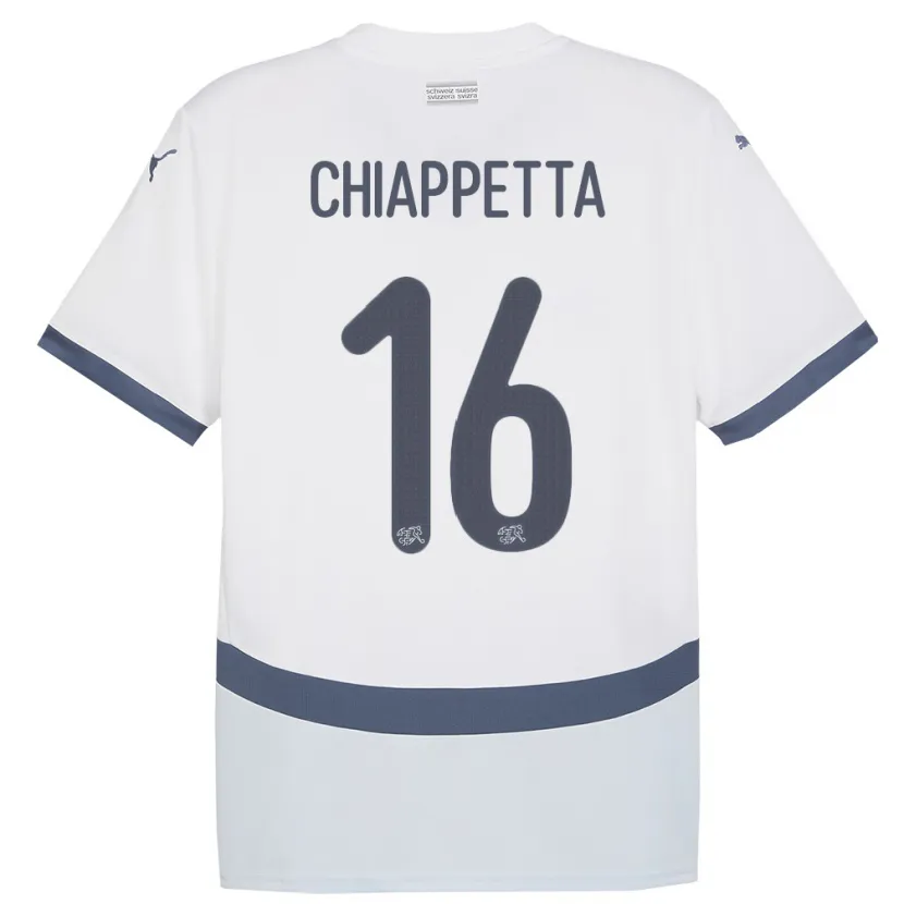 Danxen Kinder Schweiz Carmine Chiappetta #16 Weiß Auswärtstrikot Trikot 24-26 T-Shirt Schweiz