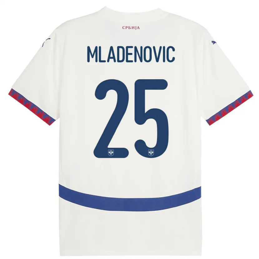 Danxen Kinder Serbien Filip Mladenovic #25 Weiß Auswärtstrikot Trikot 24-26 T-Shirt Schweiz
