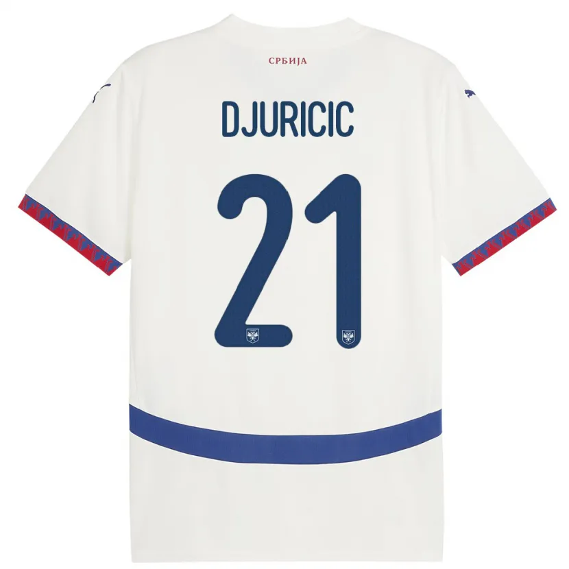 Danxen Kinder Serbien Filip Djuricic #21 Weiß Auswärtstrikot Trikot 24-26 T-Shirt Schweiz
