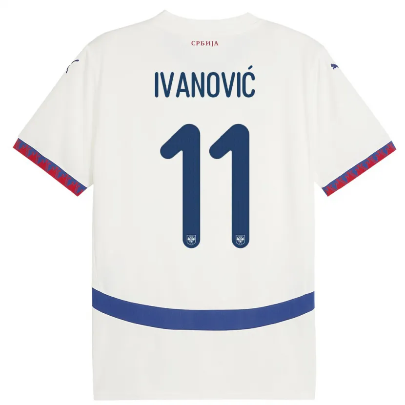 Danxen Kinder Serbien Miljana Ivanovic #11 Weiß Auswärtstrikot Trikot 24-26 T-Shirt Schweiz