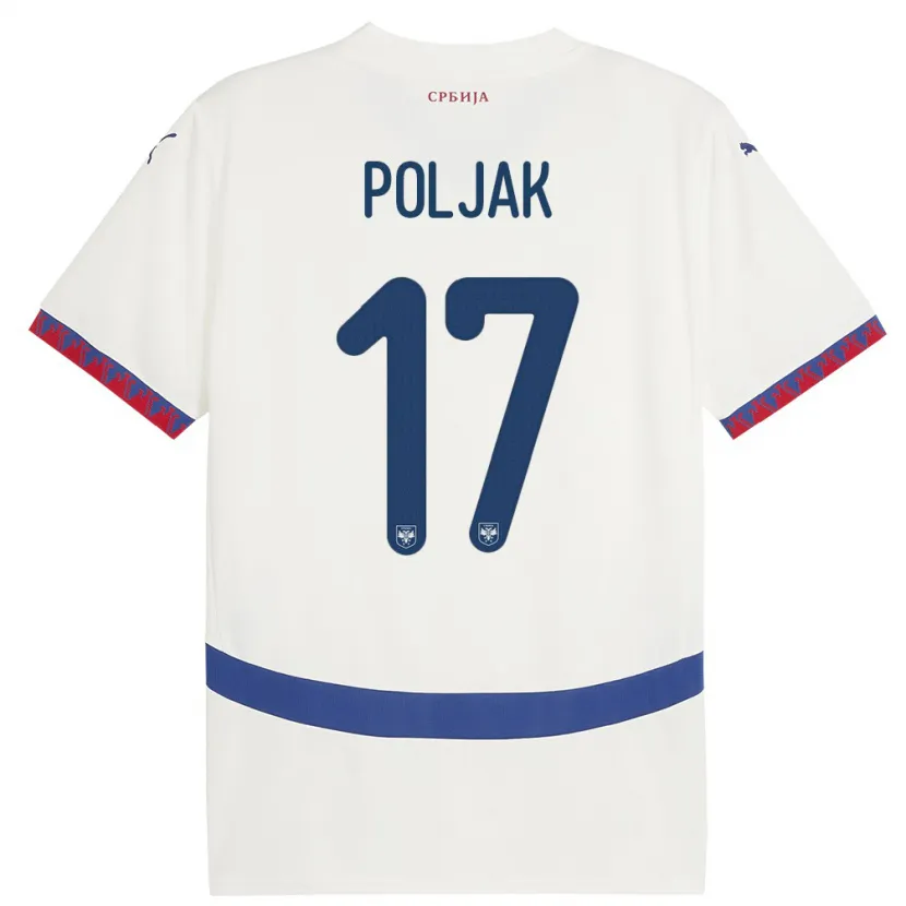 Danxen Kinder Serbien Allegra Poljak #17 Weiß Auswärtstrikot Trikot 24-26 T-Shirt Schweiz