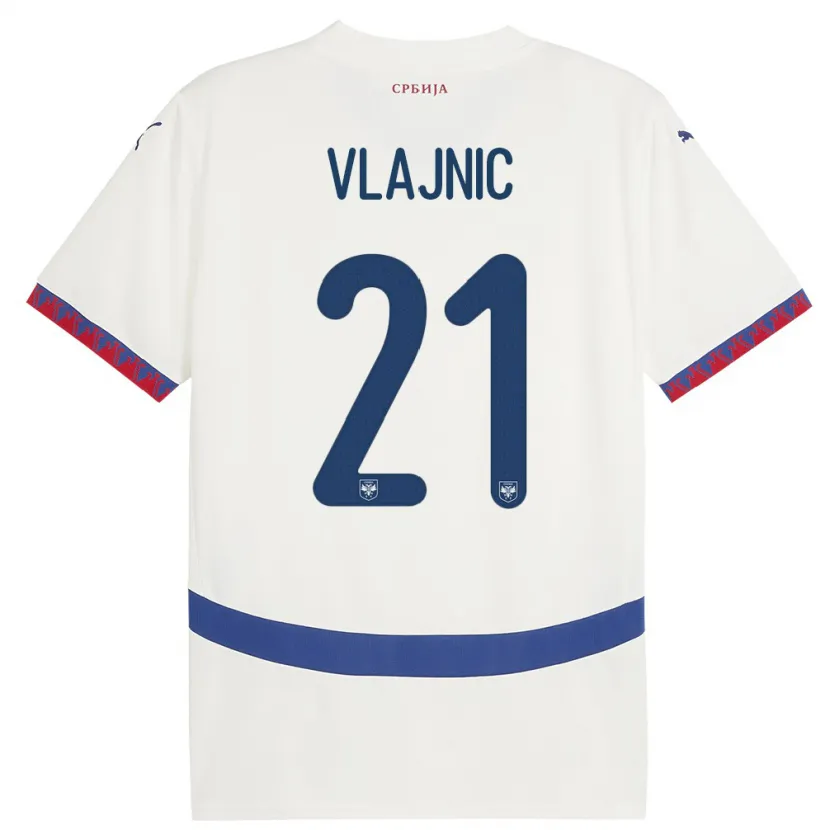 Danxen Kinder Serbien Tyla Jay Vlajnic #21 Weiß Auswärtstrikot Trikot 24-26 T-Shirt Schweiz