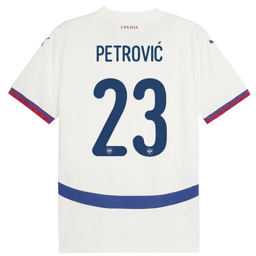 Danxen Kinder Serbien Jovana Petrovic #23 Weiß Auswärtstrikot Trikot 24-26 T-Shirt Schweiz