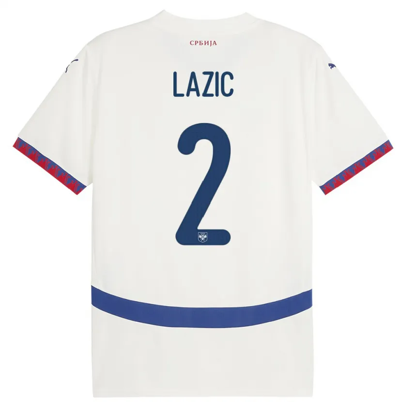Danxen Kinder Serbien Uros Lazic #2 Weiß Auswärtstrikot Trikot 24-26 T-Shirt Schweiz