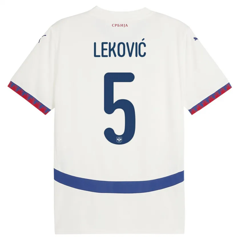 Danxen Kinder Serbien Stefan Lekovic #5 Weiß Auswärtstrikot Trikot 24-26 T-Shirt Schweiz