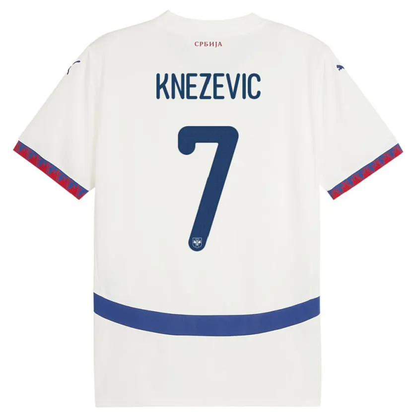 Danxen Kinder Serbien Nikola Knezevic #7 Weiß Auswärtstrikot Trikot 24-26 T-Shirt Schweiz