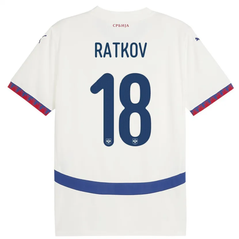 Danxen Kinder Serbien Petar Ratkov #18 Weiß Auswärtstrikot Trikot 24-26 T-Shirt Schweiz