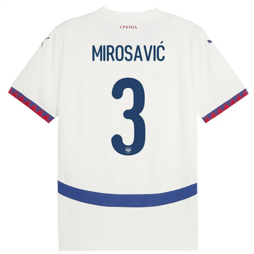 Danxen Kinder Serbien Veljko Mirosavic #3 Weiß Auswärtstrikot Trikot 24-26 T-Shirt Schweiz