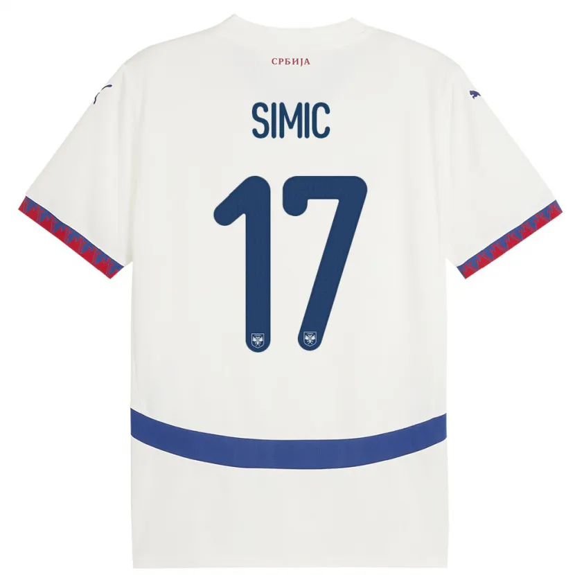 Danxen Kinder Serbien Jan Carlo Simic #17 Weiß Auswärtstrikot Trikot 24-26 T-Shirt Schweiz