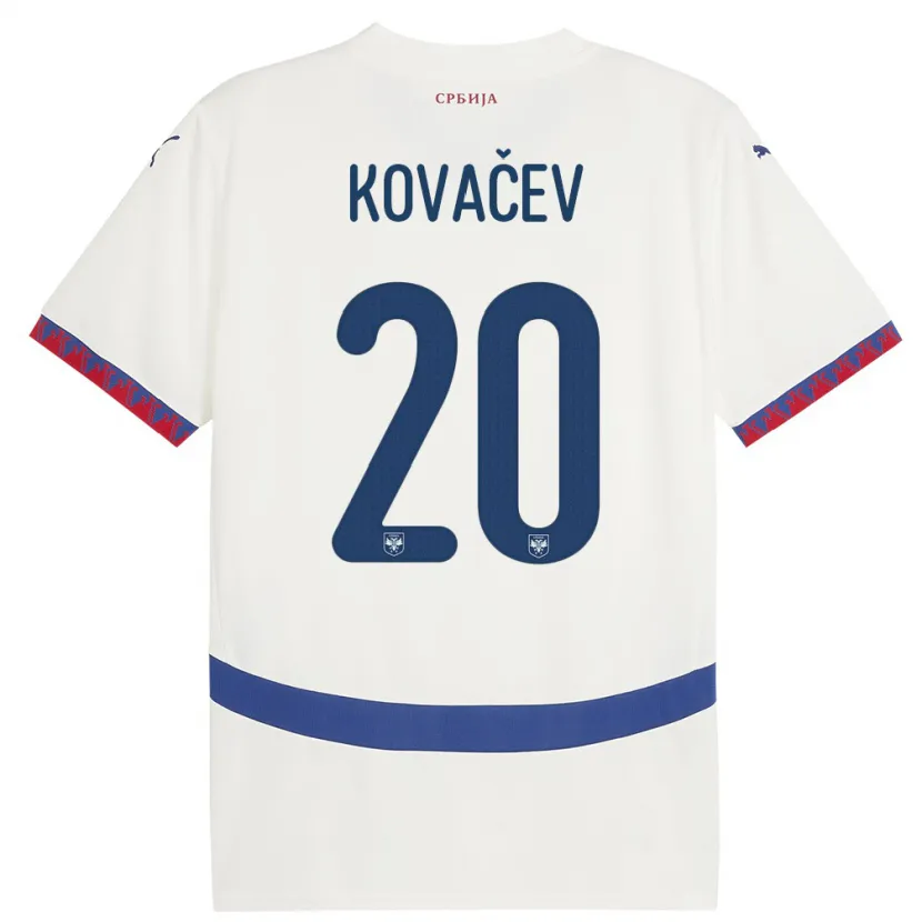 Danxen Kinder Serbien Milan Kovacev #20 Weiß Auswärtstrikot Trikot 24-26 T-Shirt Schweiz