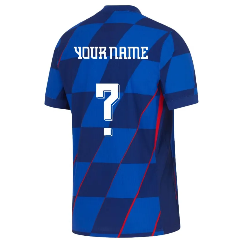 Danxen Kinder Kroatien Ihren Namen #0 Blau Auswärtstrikot Trikot 24-26 T-Shirt Schweiz
