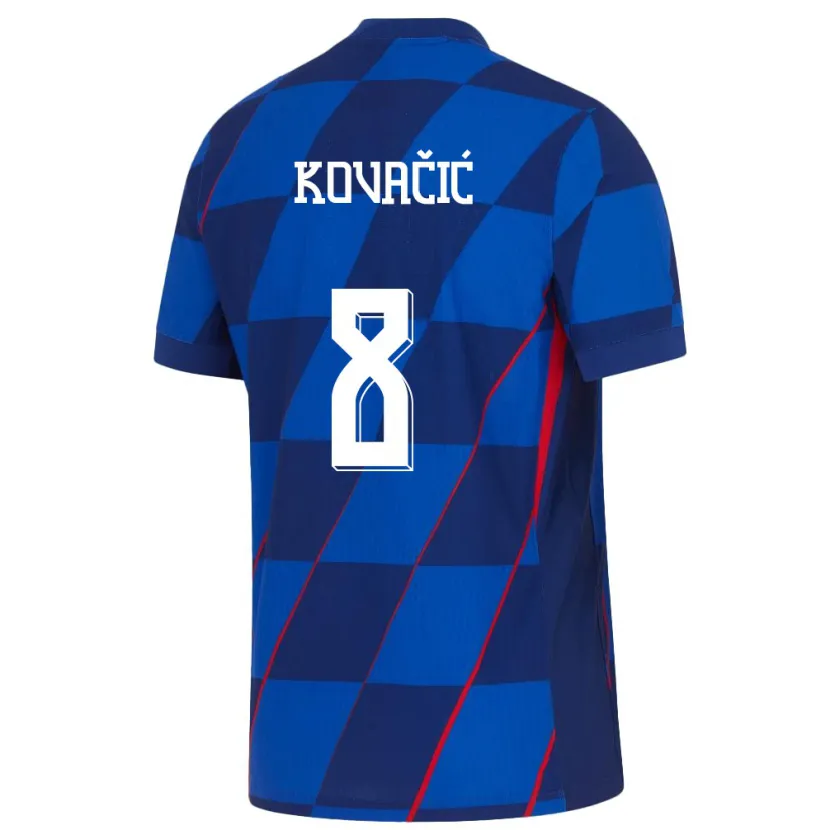 Danxen Kinder Kroatien Mateo Kovacic #8 Blau Auswärtstrikot Trikot 24-26 T-Shirt Schweiz