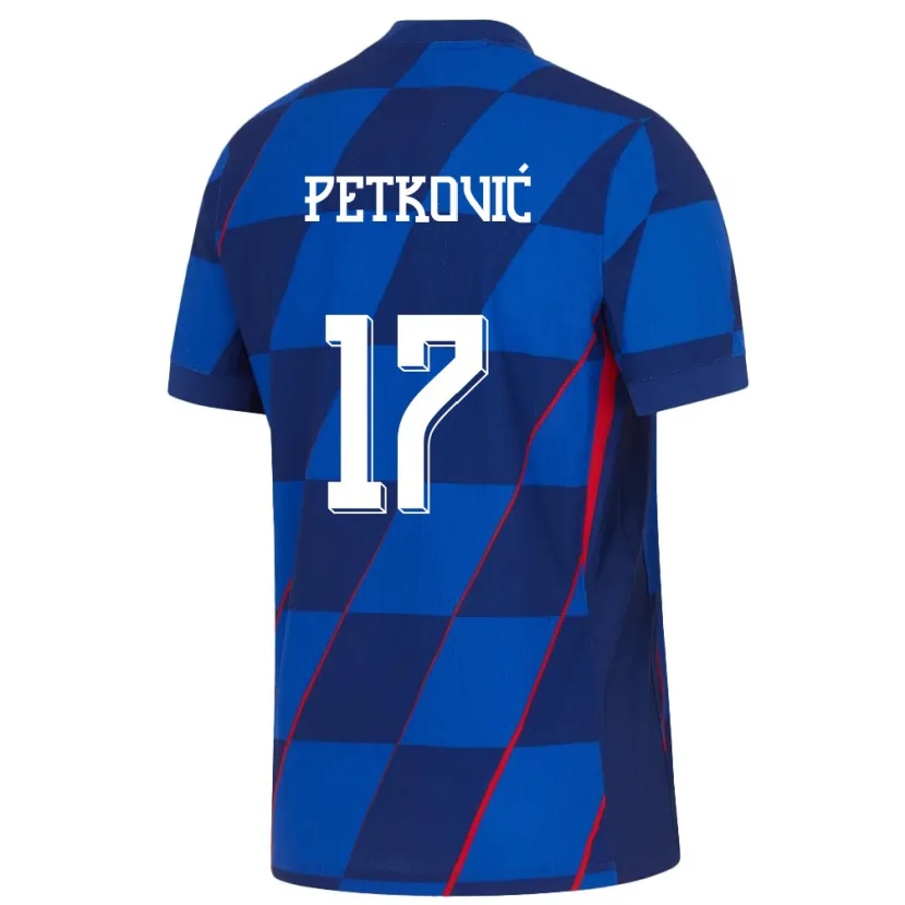 Danxen Kinder Kroatien Bruno Petkovic #17 Blau Auswärtstrikot Trikot 24-26 T-Shirt Schweiz
