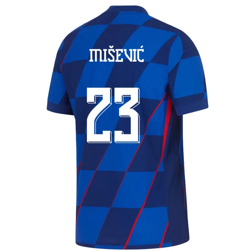 Danxen Kinder Kroatien Luigi Misevic #23 Blau Auswärtstrikot Trikot 24-26 T-Shirt Schweiz