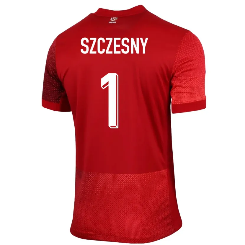 Danxen Kinder Polen Wojciech Szczesny #1 Rot Auswärtstrikot Trikot 24-26 T-Shirt Schweiz