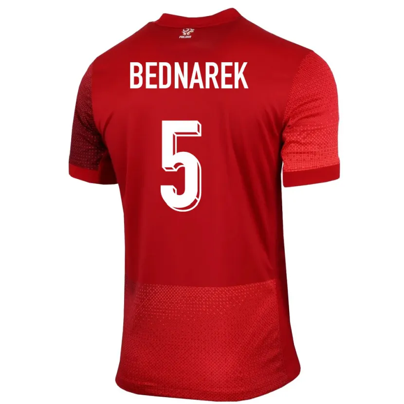 Danxen Kinder Polen Jan Bednarek #5 Rot Auswärtstrikot Trikot 24-26 T-Shirt Schweiz