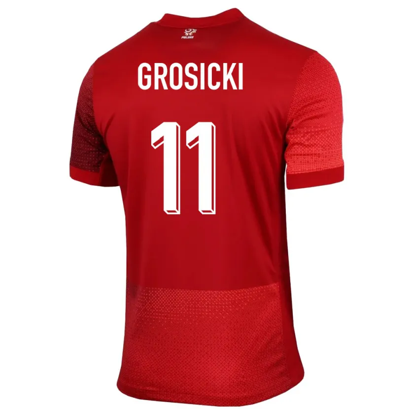 Danxen Kinder Polen Kamil Grosicki #11 Rot Auswärtstrikot Trikot 24-26 T-Shirt Schweiz