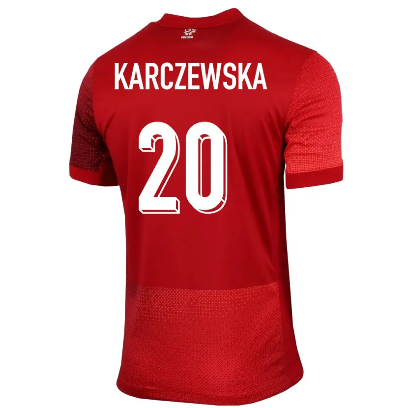 Danxen Kinder Polen Nikola Karczewska #20 Rot Auswärtstrikot Trikot 24-26 T-Shirt Schweiz