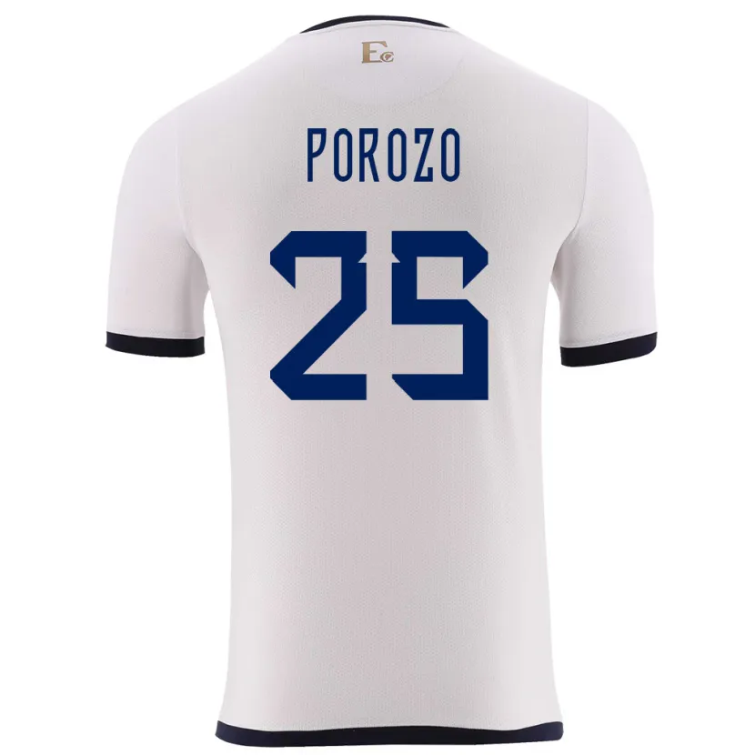 Danxen Kinder Ecuador Jackson Porozo #25 Weiß Auswärtstrikot Trikot 24-26 T-Shirt Schweiz