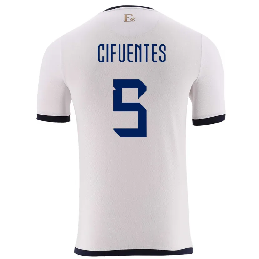 Danxen Kinder Ecuador Jose Cifuentes #5 Weiß Auswärtstrikot Trikot 24-26 T-Shirt Schweiz