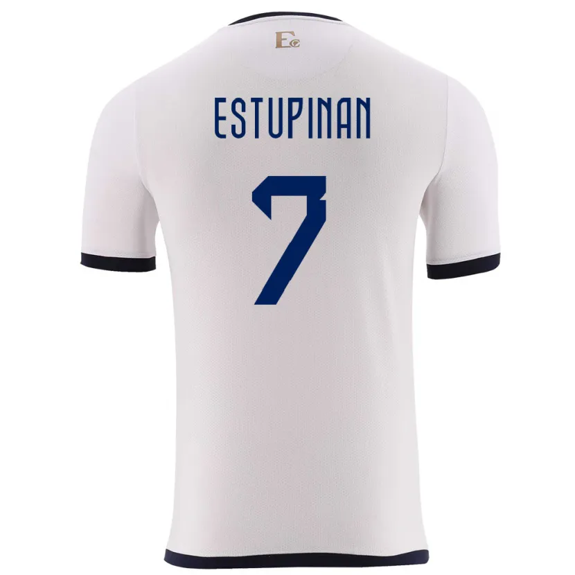 Danxen Kinder Ecuador Pervis Estupinan #7 Weiß Auswärtstrikot Trikot 24-26 T-Shirt Schweiz