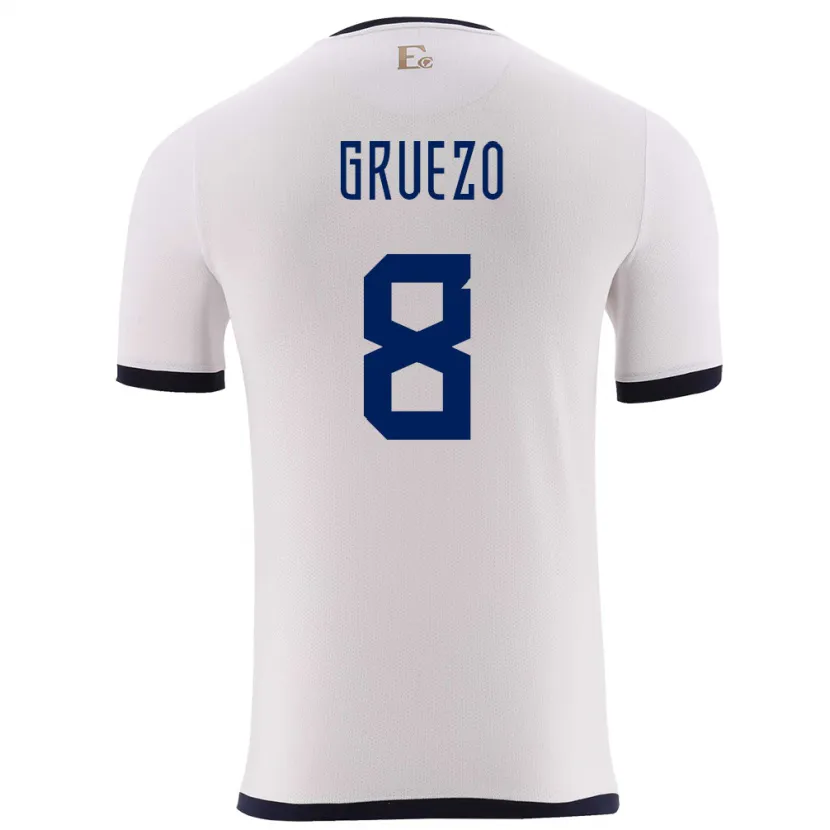 Danxen Kinder Ecuador Carlos Gruezo #8 Weiß Auswärtstrikot Trikot 24-26 T-Shirt Schweiz