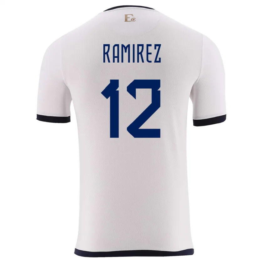 Danxen Kinder Ecuador Moises Ramirez #12 Weiß Auswärtstrikot Trikot 24-26 T-Shirt Schweiz