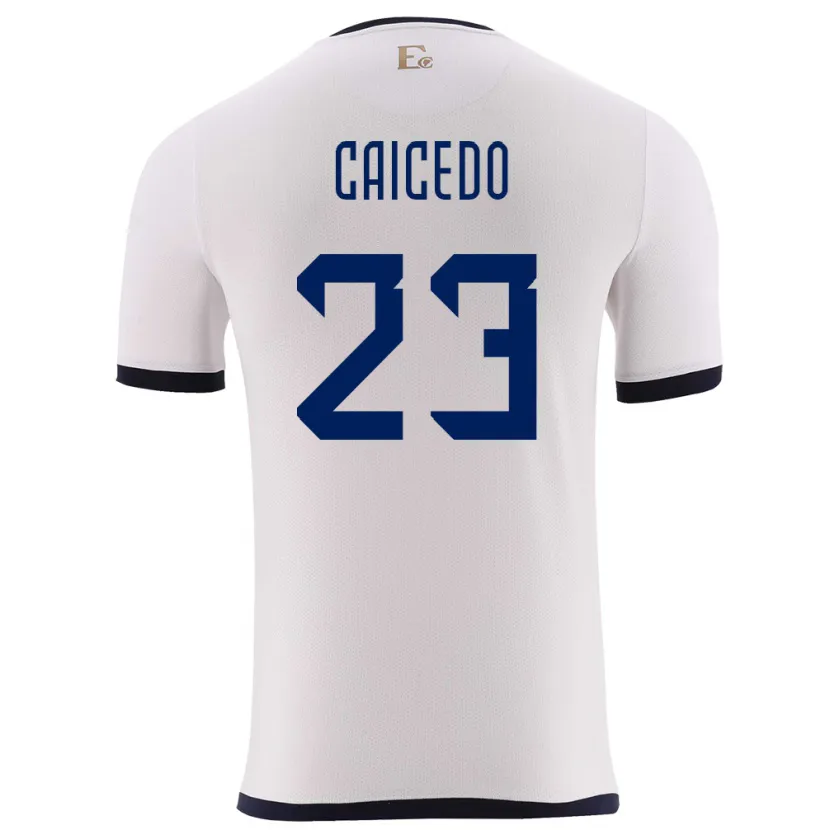 Danxen Kinder Ecuador Moises Caicedo #23 Weiß Auswärtstrikot Trikot 24-26 T-Shirt Schweiz