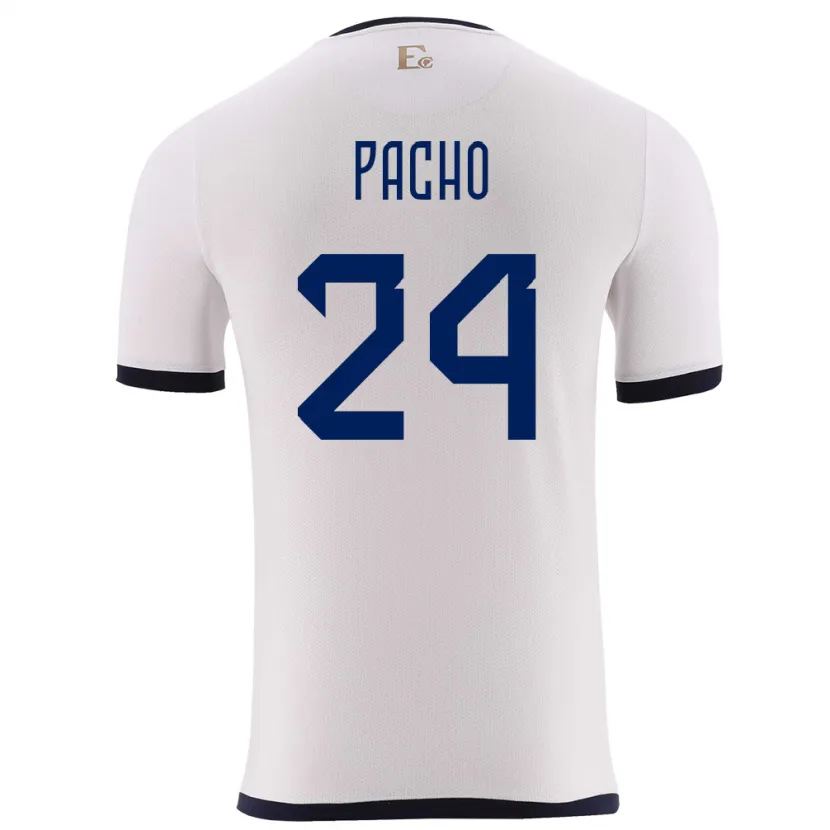 Danxen Kinder Ecuador William Pacho #24 Weiß Auswärtstrikot Trikot 24-26 T-Shirt Schweiz