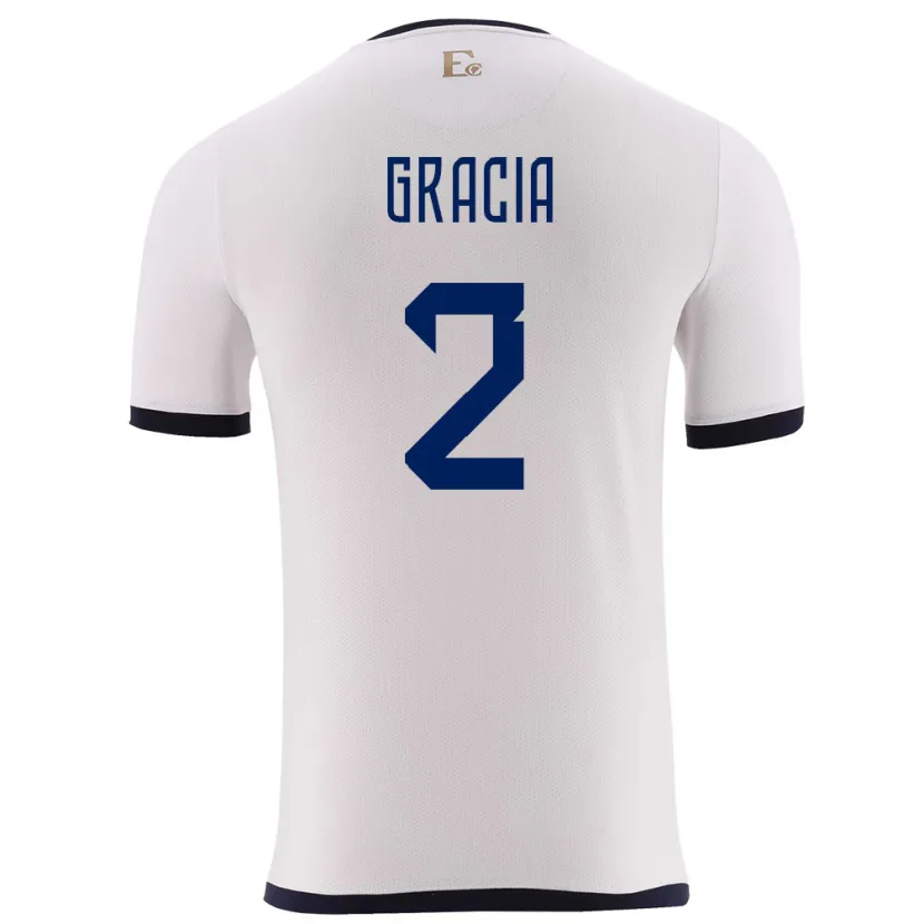 Danxen Kinder Ecuador Ericka Gracia #2 Weiß Auswärtstrikot Trikot 24-26 T-Shirt Schweiz