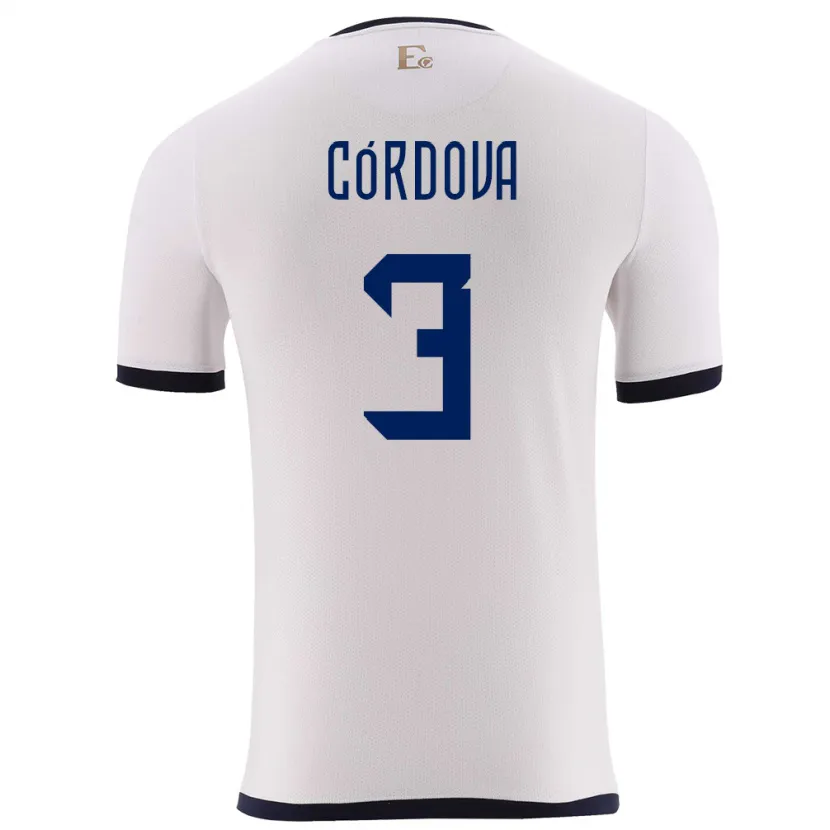 Danxen Kinder Ecuador Luis Cordova #3 Weiß Auswärtstrikot Trikot 24-26 T-Shirt Schweiz
