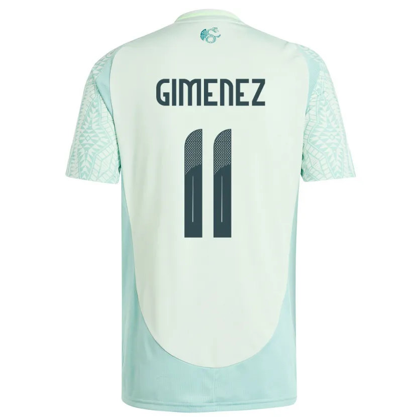 Danxen Kinder Mexiko Santiago Gimenez #11 Leinengrün Auswärtstrikot Trikot 24-26 T-Shirt Schweiz