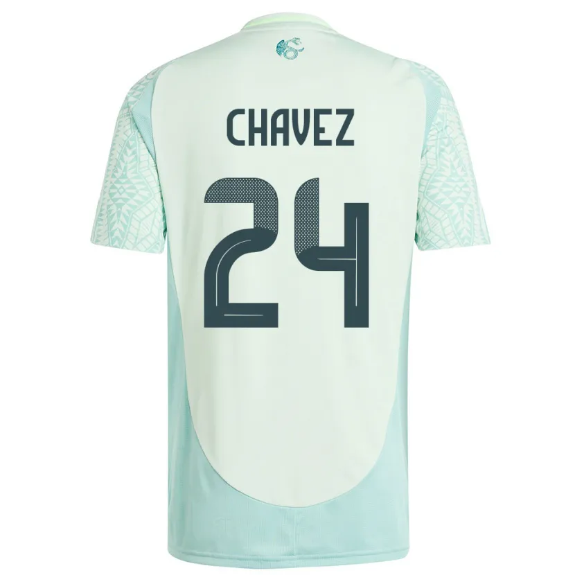 Danxen Kinder Mexiko Luis Chavez #24 Leinengrün Auswärtstrikot Trikot 24-26 T-Shirt Schweiz