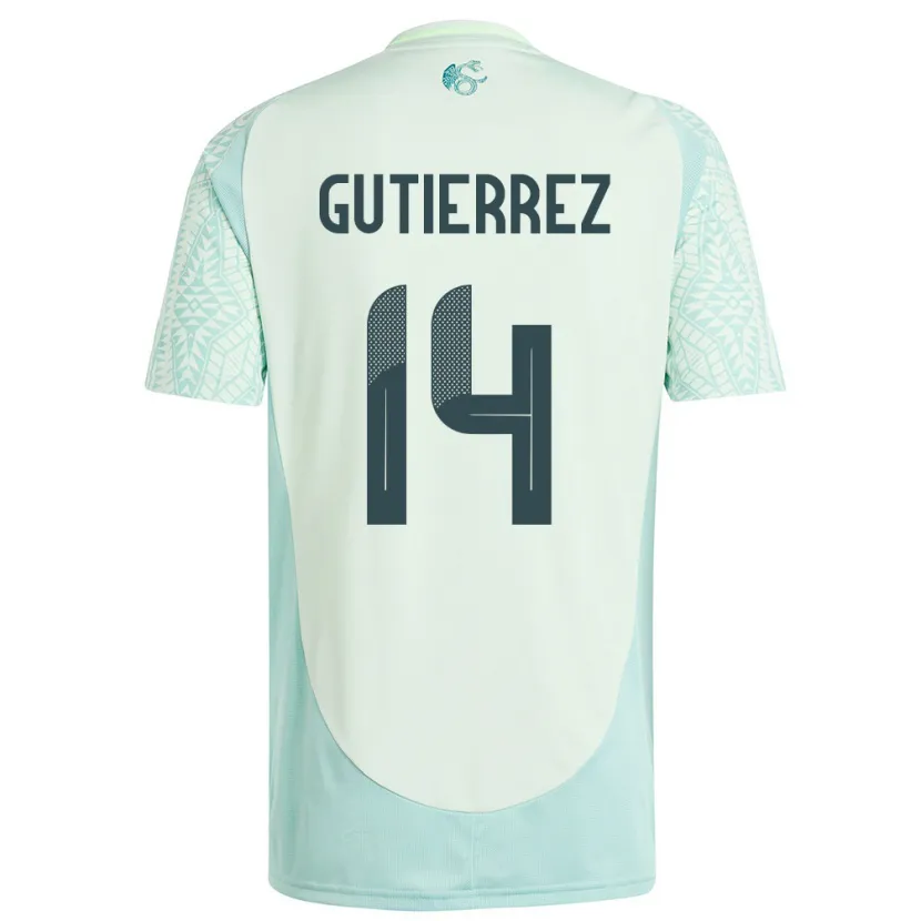 Danxen Kinder Mexiko Erick Gutierrez #14 Leinengrün Auswärtstrikot Trikot 24-26 T-Shirt Schweiz