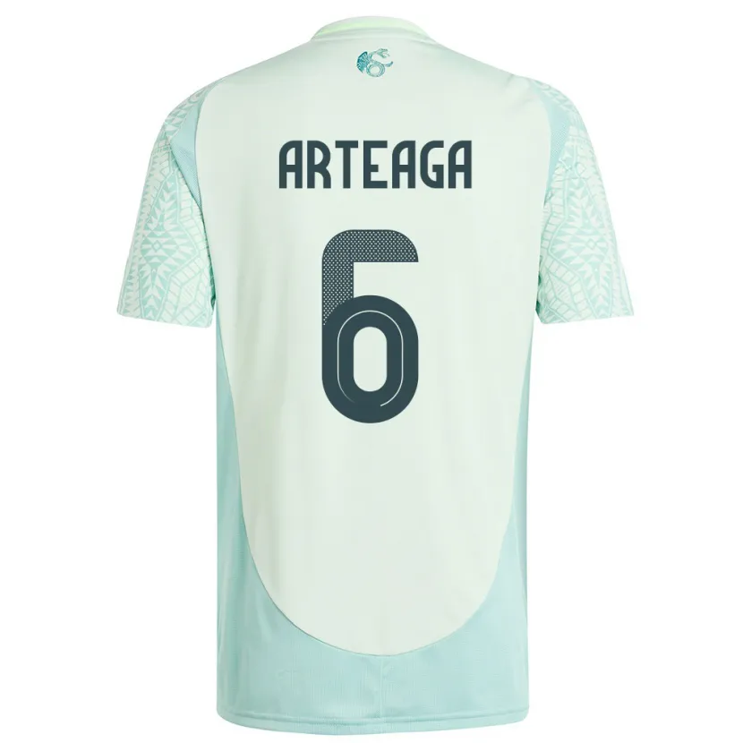 Danxen Kinder Mexiko Gerardo Arteaga #6 Leinengrün Auswärtstrikot Trikot 24-26 T-Shirt Schweiz