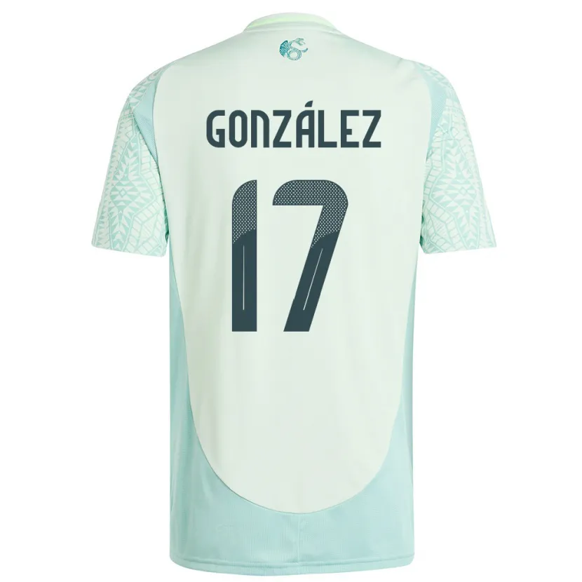 Danxen Kinder Mexiko Alison Gonzalez #17 Leinengrün Auswärtstrikot Trikot 24-26 T-Shirt Schweiz