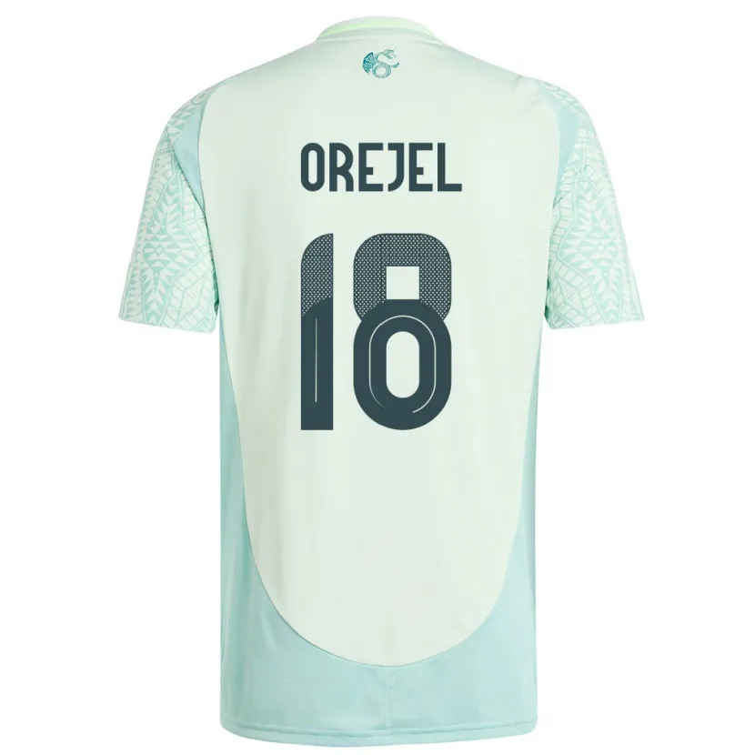 Danxen Kinder Mexiko Jocelyn Orejel #18 Leinengrün Auswärtstrikot Trikot 24-26 T-Shirt Schweiz