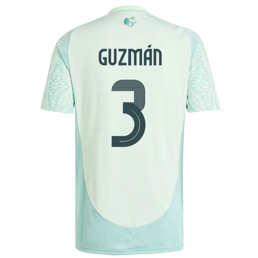 Danxen Kinder Mexiko Victor Guzman #3 Leinengrün Auswärtstrikot Trikot 24-26 T-Shirt Schweiz