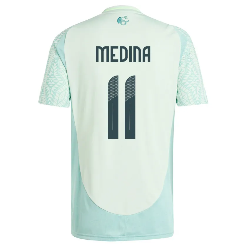 Danxen Kinder Mexiko Diego Medina #11 Leinengrün Auswärtstrikot Trikot 24-26 T-Shirt Schweiz