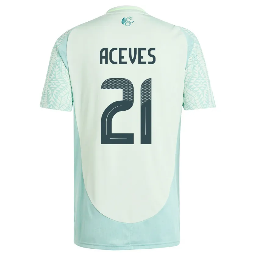 Danxen Kinder Mexiko Daniel Aceves #21 Leinengrün Auswärtstrikot Trikot 24-26 T-Shirt Schweiz