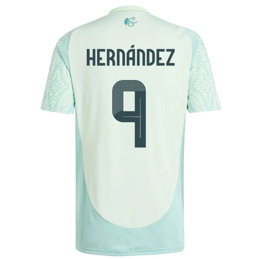 Danxen Kinder Mexiko Jesus Hernandez #9 Leinengrün Auswärtstrikot Trikot 24-26 T-Shirt Schweiz