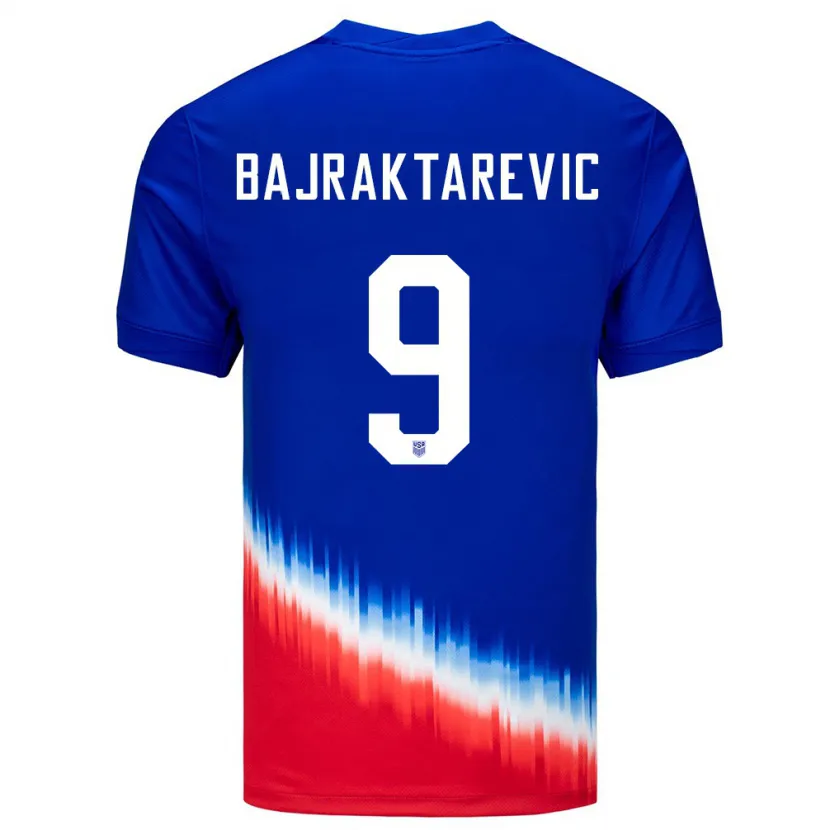 Danxen Kinder Vereinigte Staaten Esmir Bajraktarevic #9 Blau Auswärtstrikot Trikot 24-26 T-Shirt Schweiz