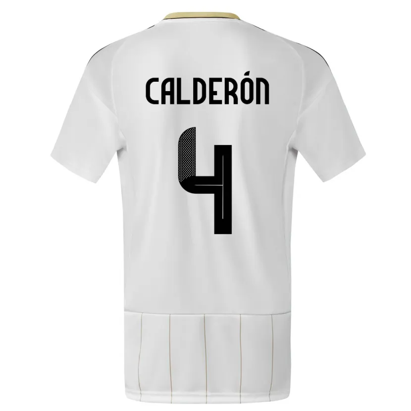 Danxen Kinder Costa Rica Brandon Calderon #4 Weiß Auswärtstrikot Trikot 24-26 T-Shirt Schweiz