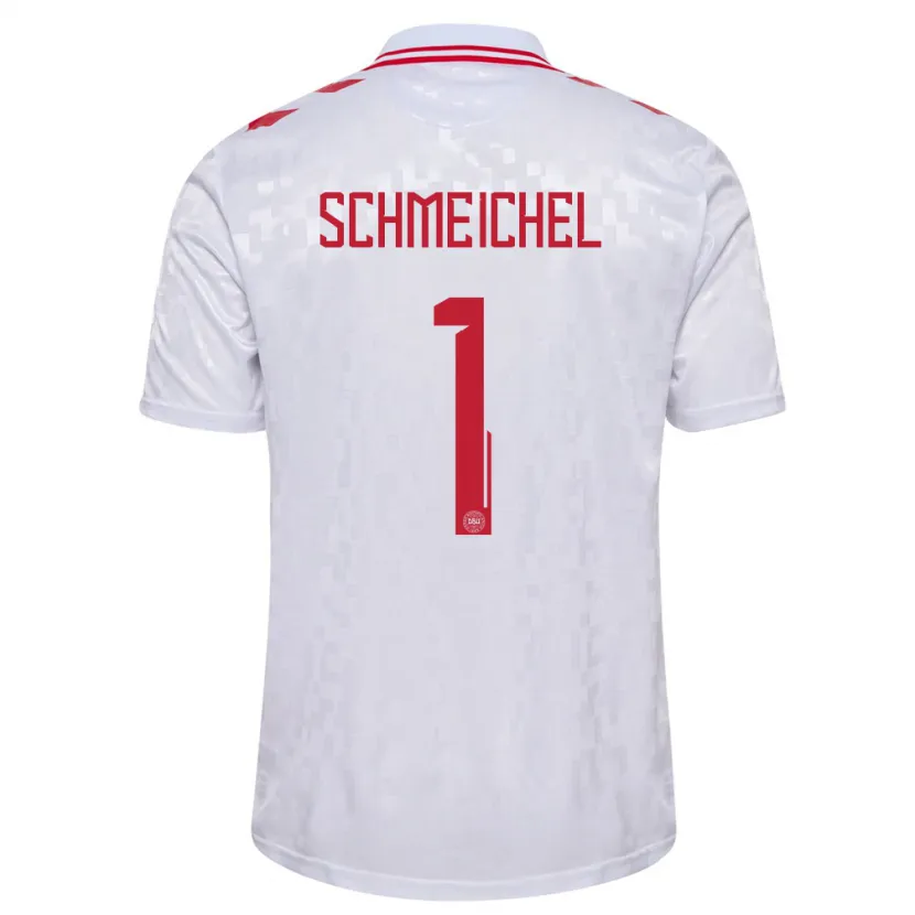 Danxen Kinder Dänemark Kasper Schmeichel #1 Weiß Auswärtstrikot Trikot 24-26 T-Shirt Schweiz
