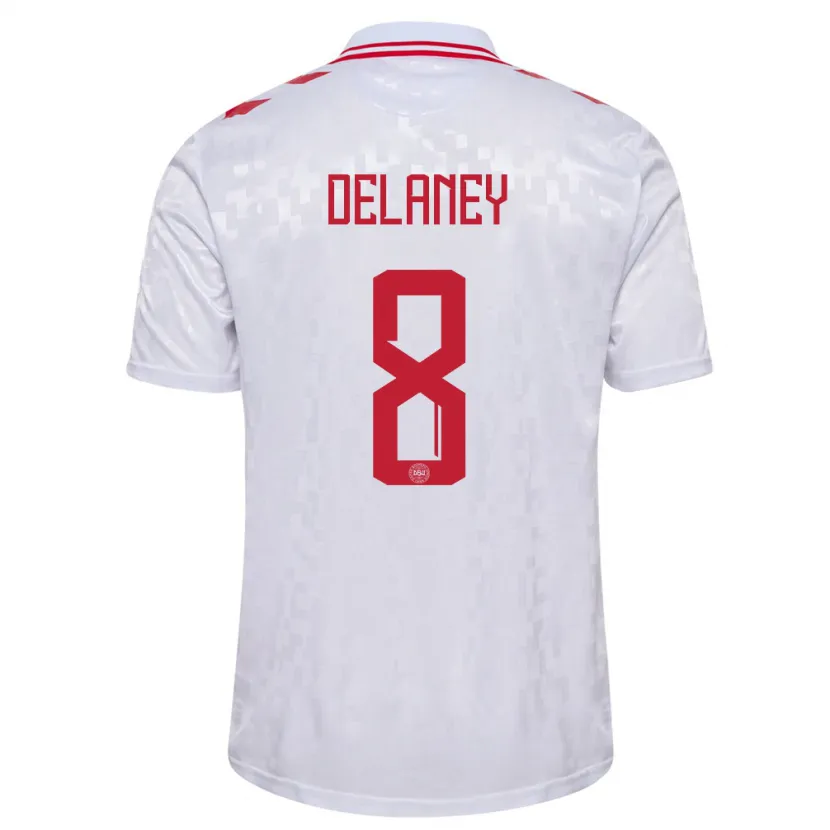 Danxen Kinder Dänemark Thomas Delaney #8 Weiß Auswärtstrikot Trikot 24-26 T-Shirt Schweiz